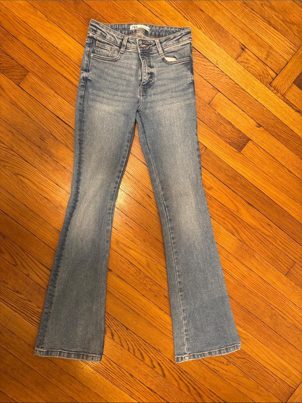 Zara Light Wash Flare Jeans